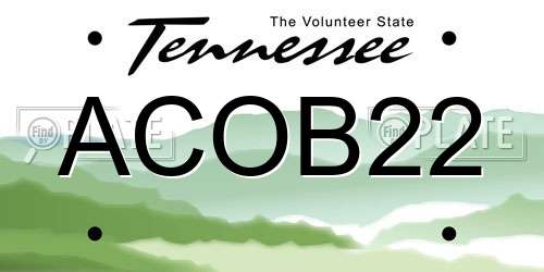 ACOB22 Tennessee License Plate