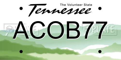ACOB77 Tennessee License Plate
