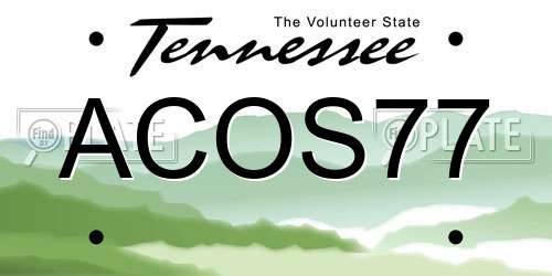 ACOS77 Tennessee License Plate