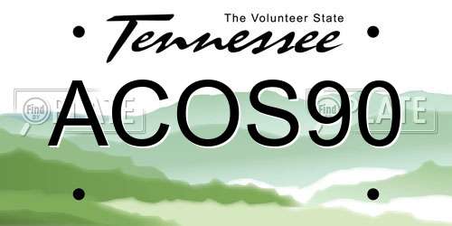 ACOS90 Tennessee License Plate