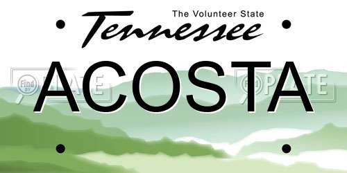 ACOSTA Tennessee License Plate