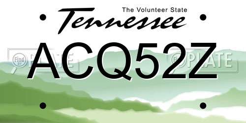 ACQ52Z Tennessee License Plate