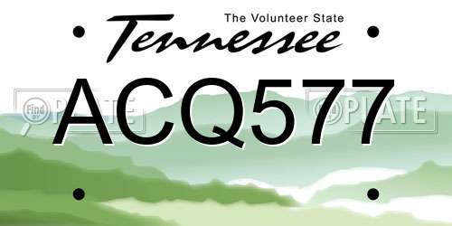 ACQ577 Tennessee License Plate