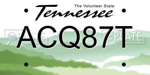 ACQ87T Tennessee License Plate