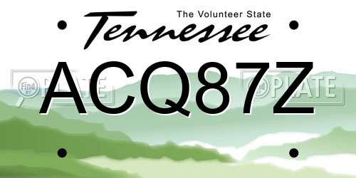 ACQ87Z Tennessee License Plate