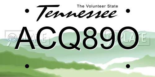 ACQ89O Tennessee License Plate