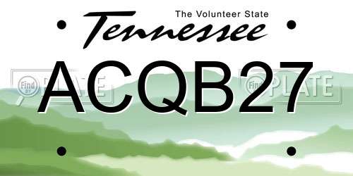 ACQB27 Tennessee License Plate