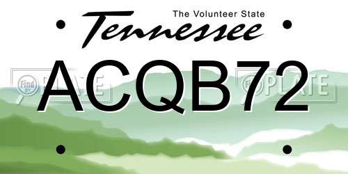 ACQB72 Tennessee License Plate