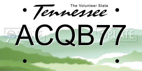 ACQB77 Tennessee License Plate
