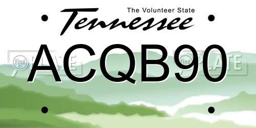 ACQB90 Tennessee License Plate
