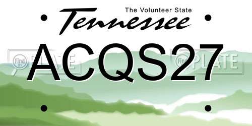 ACQS27 Tennessee License Plate