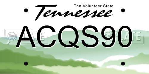 ACQS90 Tennessee License Plate