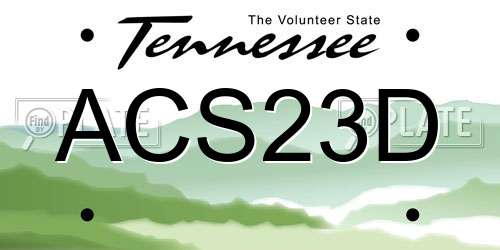 ACS23D Tennessee License Plate