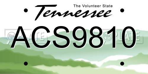 ACS9810 Tennessee License Plate