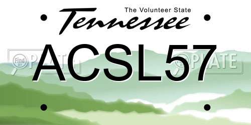 ACSL57 Tennessee License Plate