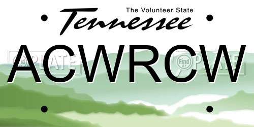ACWRCW Tennessee License Plate