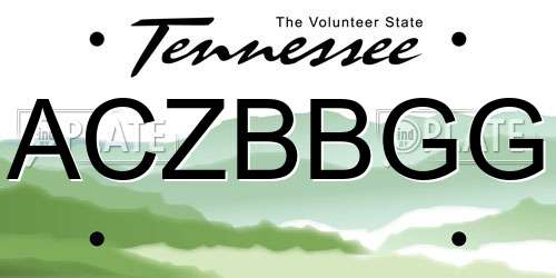 ACZBBGG Tennessee License Plate