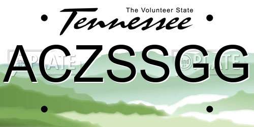 ACZSSGG Tennessee License Plate