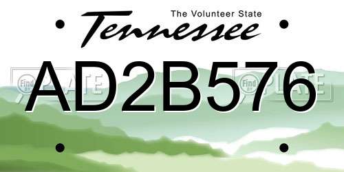 AD2B576 Tennessee License Plate