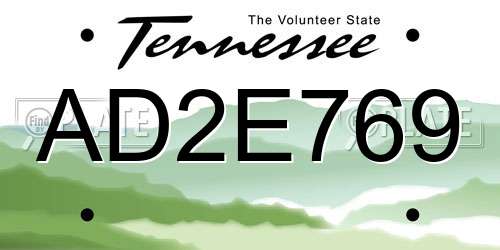 AD2E769 Tennessee License Plate