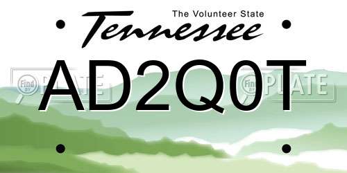 AD2Q0T Tennessee License Plate