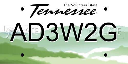 AD3W2G Tennessee License Plate