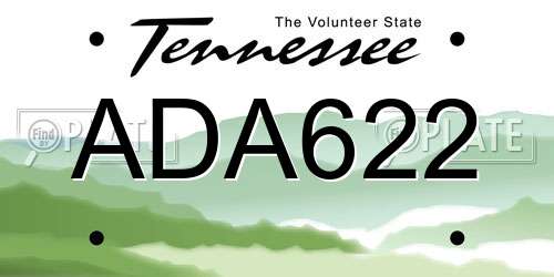 ADA622 Tennessee License Plate