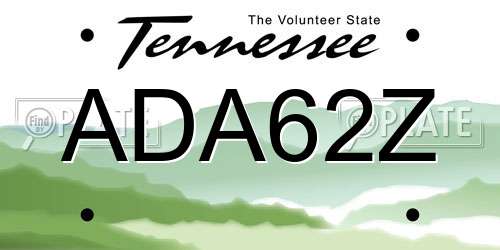 ADA62Z Tennessee License Plate