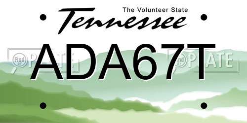 ADA67T Tennessee License Plate