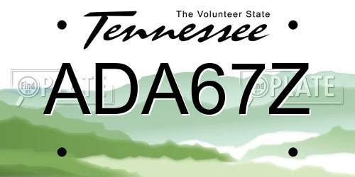 ADA67Z Tennessee License Plate