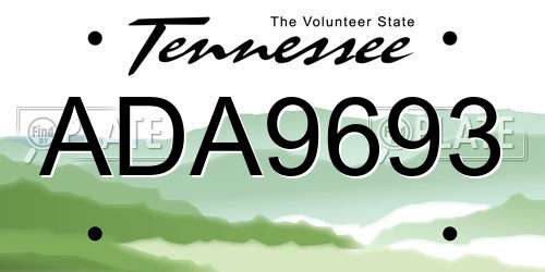 ADA9693 Tennessee License Plate