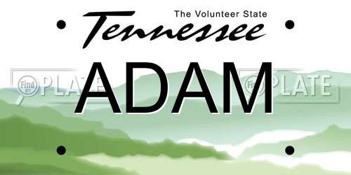ADAM Tennessee License Plate