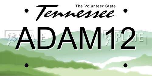 ADAM12 Tennessee License Plate