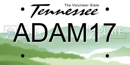 ADAM17 Tennessee License Plate