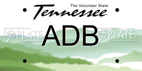 ADB Tennessee License Plate