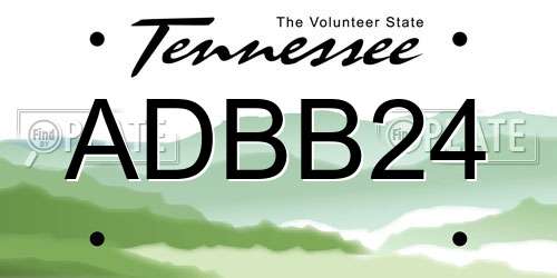 ADBB24 Tennessee License Plate
