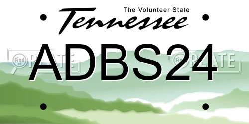 ADBS24 Tennessee License Plate