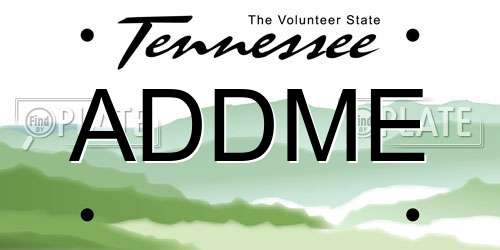 ADDME Tennessee License Plate