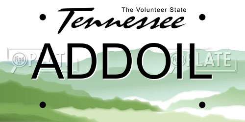 ADDOIL Tennessee License Plate