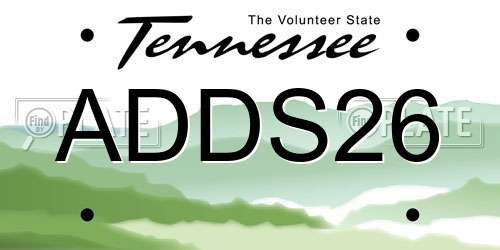 ADDS26 Tennessee License Plate