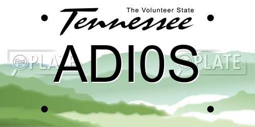 ADI0S Tennessee License Plate