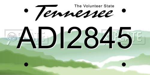 ADI2845 Tennessee License Plate