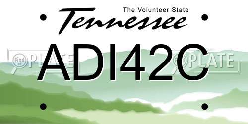 ADI42C Tennessee License Plate