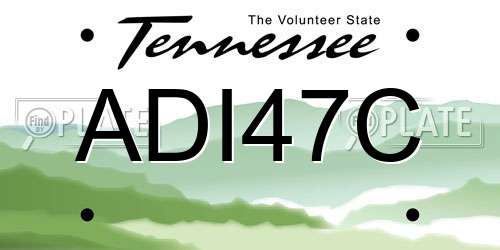 ADI47C Tennessee License Plate