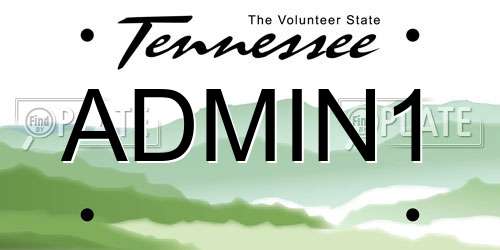 ADMIN1 Tennessee License Plate