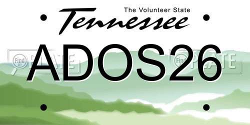 ADOS26 Tennessee License Plate