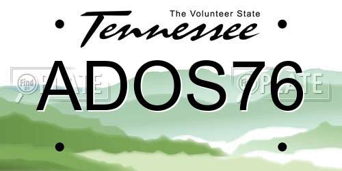 ADOS76 Tennessee License Plate
