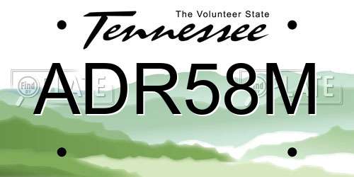 ADR58M Tennessee License Plate