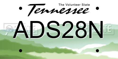 ADS28N Tennessee License Plate