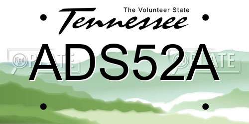 ADS52A Tennessee License Plate